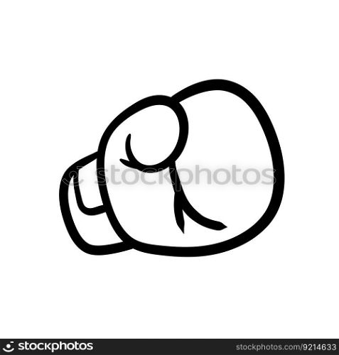 Boxing glove. Fist fight. Extreme sports. Symbol of the strike and a knockout. Sport equipment. Cartoon illustration. Boxing glove. Fist fight. Extreme sports.