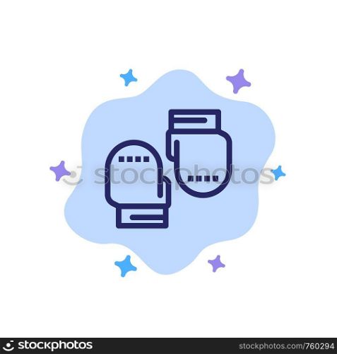 Boxing, Glove, Gloves, Protective Blue Icon on Abstract Cloud Background