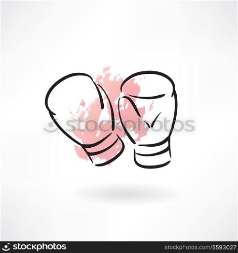 boxing gloves grunge icon