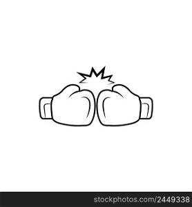 boxing gloves logo vector icon illustration design