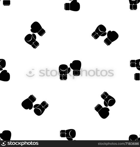 Boxing gloves pattern repeat seamless in black color for any design. Vector geometric illustration. Boxing gloves pattern seamless black