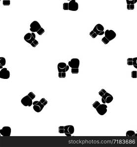 Boxing gloves pattern repeat seamless in black color for any design. Vector geometric illustration. Boxing gloves pattern seamless black