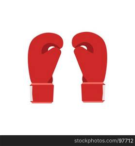 Boxing gloves red vector illustration. Fight boxer isolated punch sport equipment icon