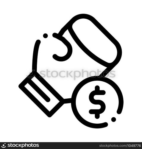 Boxing Hand Sign Betting And Gambling Icon Vector Thin Line. Contour Illustration. Boxing Hand Sign Betting And Gambling Icon Vector Illustration