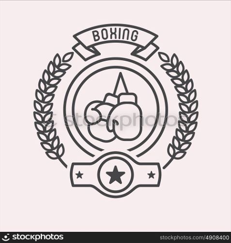 Boxing. Monochrome vector logo, isolated on white background