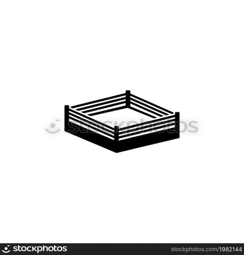 Boxing Ring. Flat Vector Icon. Simple black symbol on white background. Boxing Ring Flat Vector Icon
