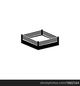 Boxing Ring. Flat Vector Icon. Simple black symbol on white background. Boxing Ring Flat Vector Icon