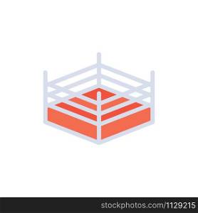 Boxing, Ring, Wrestling Flat Color Icon. Vector icon banner Template