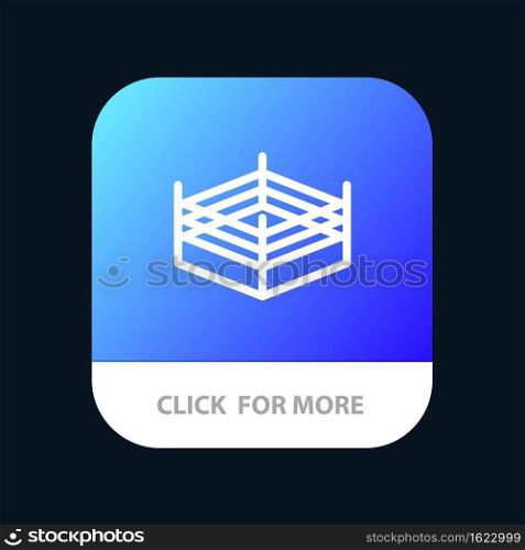 Boxing, Ring, Wrestling Mobile App Button. Android and IOS Line Version