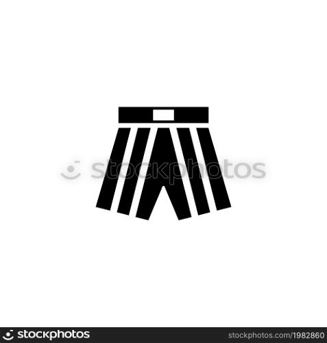 Boxing Shorts. Flat Vector Icon. Simple black symbol on white background. Boxing Shorts Flat Vector Icon
