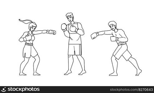 boxing sport vector. training competition, boxer fight, athlete adult, fighter professional man boxing sport character. people Illustration. boxing sport vector