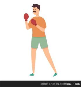Boxing training icon cartoon vector. Sport exercise. Gym workout. Boxing training icon cartoon vector. Sport exercise