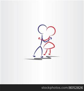 boy and girl hugging in love vector icon