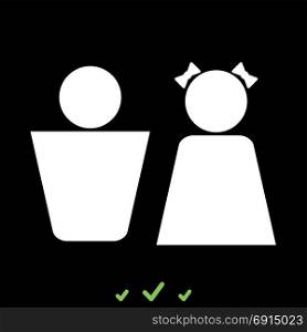 Boy and girl it is white icon .. Boy and girl it is white icon . Flat style