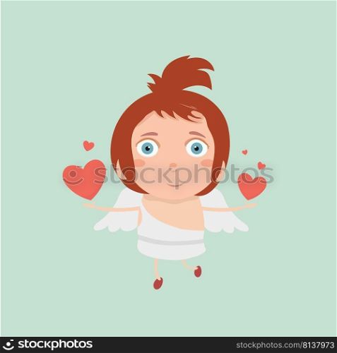 Boy Baby Cupid on pastel background.. Boy Baby Cupid