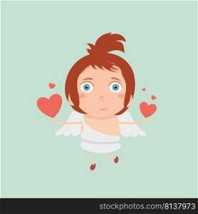 Boy Baby Cupid on pastel background.. Boy Baby Cupid