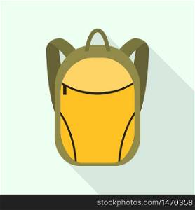 Boy backpack icon. Flat illustration of boy backpack vector icon for web design. Boy backpack icon, flat style