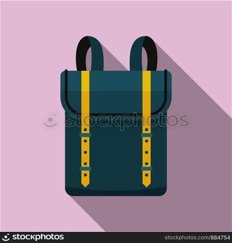 Boy backpack icon. Flat illustration of boy backpack vector icon for web design. Boy backpack icon, flat style
