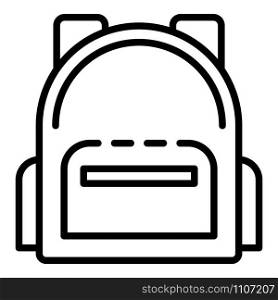 Boy backpack icon. Outline boy backpack vector icon for web design isolated on white background. Boy backpack icon, outline style