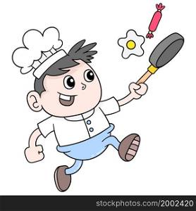 boy chef cooking food