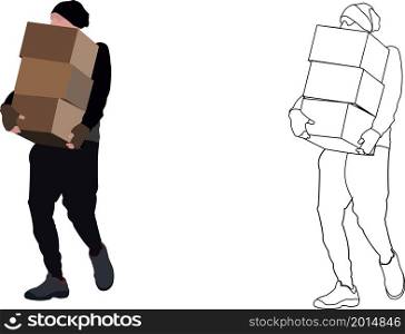 boy delivery purchases in boxes. boy delivery purchases in boxes boxes