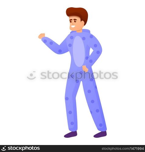Boy dotted pajama party icon. Cartoon of boy dotted pajama party vector icon for web design isolated on white background. Boy dotted pajama party icon, cartoon style