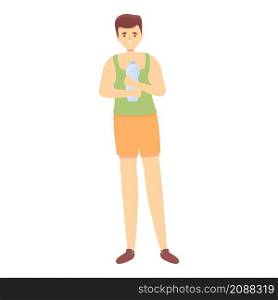 Boy drink water icon cartoon vector. Kid glass. Sport child. Boy drink water icon cartoon vector. Kid glass