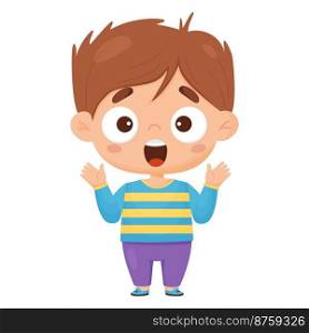 Boy emotion. Surprise, cry. Vector illustration in cartoon style



