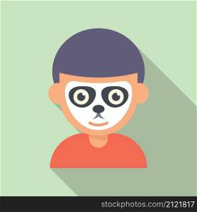 Boy facial painting icon flat vector. Child paint. Kid mask. Boy facial painting icon flat vector. Child paint