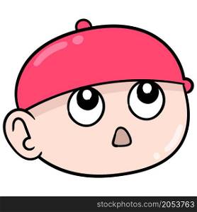 boy head with a gape face wearing a beanie hat