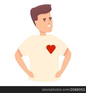 Boy healthy heart icon cartoon vector. Medical health. Doctor care. Boy healthy heart icon cartoon vector. Medical health