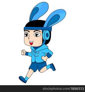 boy is running. cartoon character illustration
