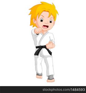 Boy Karate Player cartoon