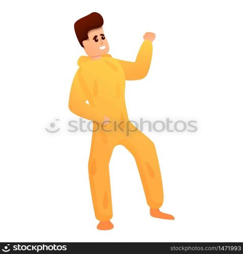 Boy pajama party icon. Cartoon of boy pajama party vector icon for web design isolated on white background. Boy pajama party icon, cartoon style