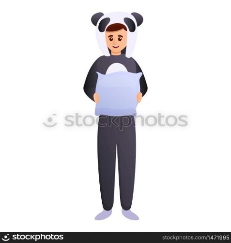 Boy panda bear pajama icon. Cartoon of boy panda bear pajama vector icon for web design isolated on white background. Boy panda bear pajama icon, cartoon style