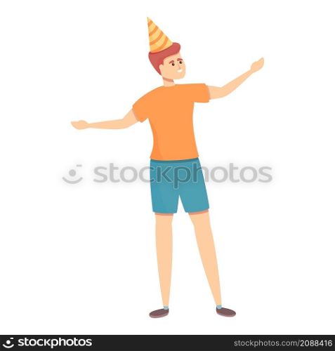 Boy party dance icon cartoon vector. Happy people. Young man. Boy party dance icon cartoon vector. Happy people