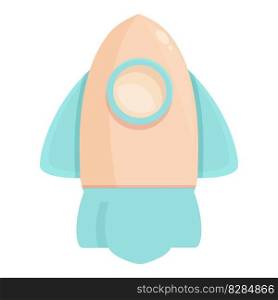 Boy rocket party icon cartoon vector. Gender party. Child happy. Boy rocket party icon cartoon vector. Gender party