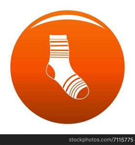 Boy sock icon. Simple illustration of boy sock vector icon for any design orange. Boy sock icon vector orange