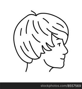 boy teen hairstyle line icon vector. boy teen hairstyle sign. isolated contour symbol black illustration. boy teen hairstyle line icon vector illustration