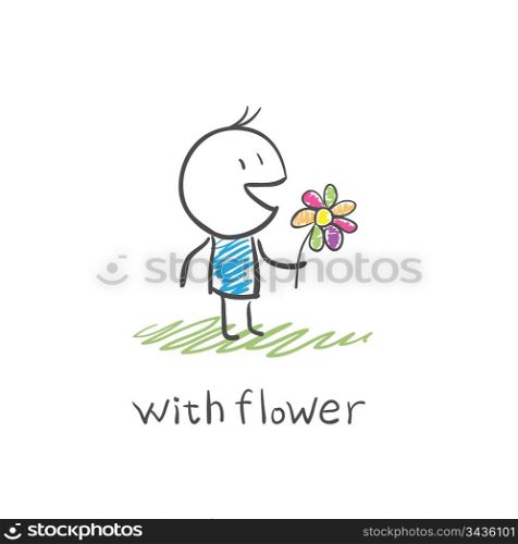 boy with a flower