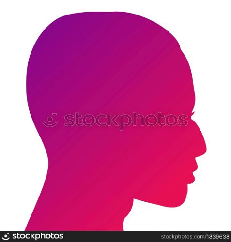 Boys Silhouette Profile Isolated on White Background with Unusual Gradient. Vector Man Head. Easy to Recolour.. Boys Silhouette Profile Isolated on White Background with Unusual Gradient. Man Head. Easy to Recolour. Vector Illustration.