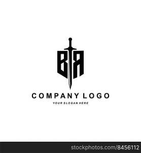BR letter logo, alphabet illustration of the company’s initial brand design, t-shirts, screen printing, stickers