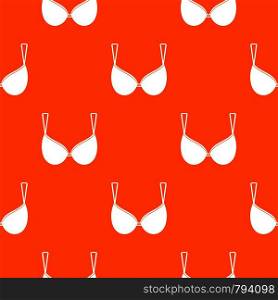 Bra lingerie pattern repeat seamless in orange color for any design. Vector geometric illustration. Bra lingerie pattern seamless