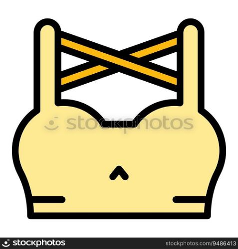 Bra outfit icon outline vector. Fashion gym. Clothing top color flat. Bra outfit icon vector flat