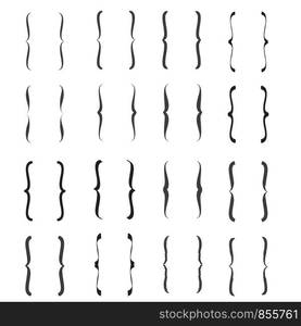 Braces and brackets icons. Vector braces signs, curly brackets symbols set, stock vector illustration