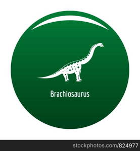 Brachiosaurus icon. Simple illustration of brachiosaurus vector icon for any design green. Brachiosaurus icon vector green