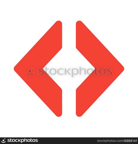 bracket arrow, icon on isolated background