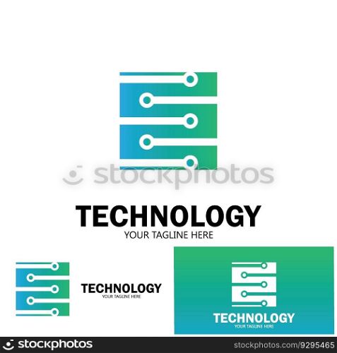 bracket circuit technology icon vector illustration template design