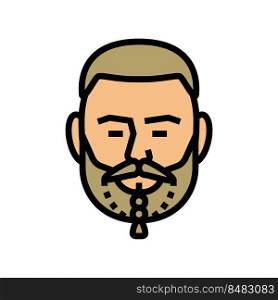 braided beard hair style color icon vector. braided beard hair style sign. isolated symbol illustration. braided beard hair style color icon vector illustration