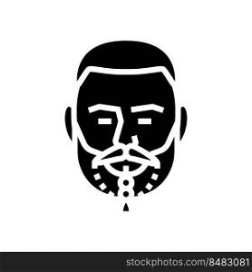 braided beard hair style glyph icon vector. braided beard hair style sign. isolated symbol illustration. braided beard hair style glyph icon vector illustration